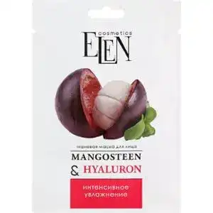 Маска для обличчя Elen Cosmetics Mangosteen&Hyaluron тканинна 25 мл