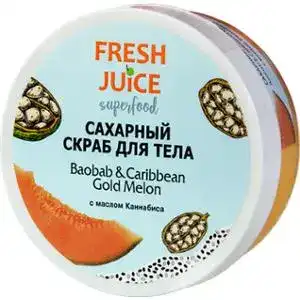 Сахарный скраб для тела Fresh Juice Superfood Baobab & Caribbean Gold Melon 225 мл