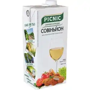 Вино Picnic Совиньон белое сухое 9.5-13% 1 л 