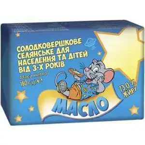 Масло Клуб Сиру Селянське солодковершкове 73% 180 г
