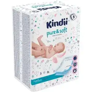 Пелюшки для дітей Kindii Pure & Soft 60х40 одноразові 5 шт.