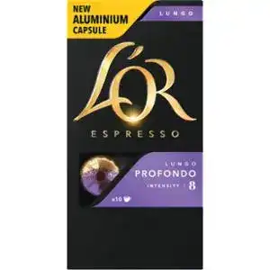 Кава L'OR Lungo Profondo натуральна смажена мелена у капсулах 10 шт по 5 г