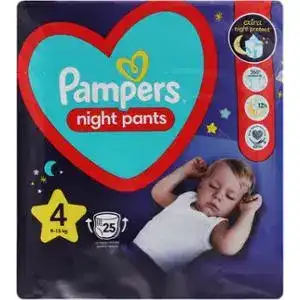 Трусики-підгузники Pampers Night pants 4 9-15 кг 25 шт