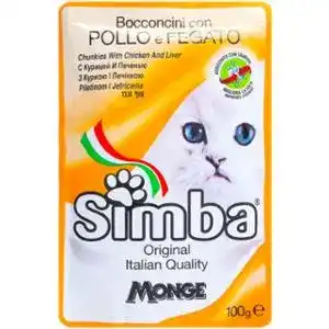 Корм Monge Simba для котів з куркою та лівером вологий 100 г