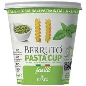 Макароны быстрого приготовления Berruto Pasta Cup Фузилли с соусом Песто 70 г