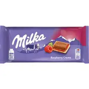 Шоколад Milka молочний Малина та Крем 100 г