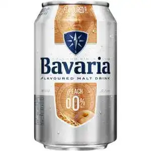 Пиво Bavaria Peach світле безалкогольне фільтроване 0% 0.33 л