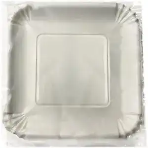 Тарілка Уніпак паперова біла квадратна 21×21 см 10 шт.