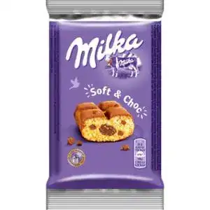 Бисквит Milka Soft&Choc с начинкой шоколад и кусочками молочного шоколада 35 г