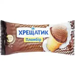 Мороженое Хрещатик Золотой Стандарт шоколадный пломбир 12% 90 г