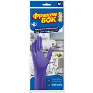 Перчатки Фрекен Бок резиновые хозяйственные фиолетовые M