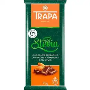 Шоколад Trapa Stevia молочний з мигдалем 75 г