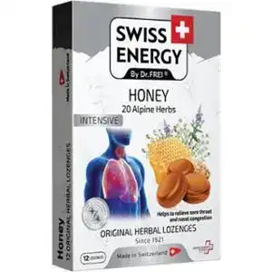 Льодяники для горла Swiss Energy Alpine Herbs мед 20шт