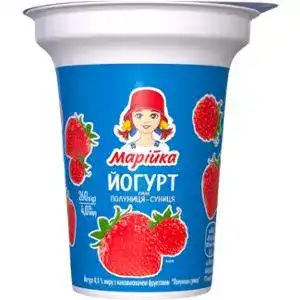 Йогурт Марійка десертний зі смаком суничного варення 5% 270 г