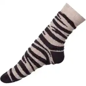 Шкарпетки V&T жіночі Класік високий Тигр 23-25, чорний, пухнаста нитка