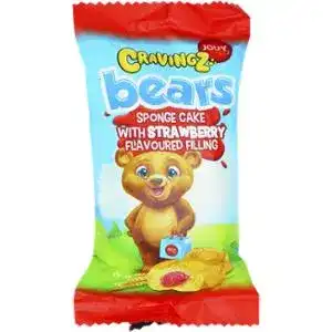 Тістечко Jouy&Co Cravings Bears біскітне з полуничним кремом 40 г