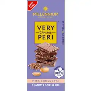 Шоколад Millennium Very Peri молочний з арахісом, льоном та чіа 85 г
