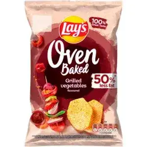Чіпси Lay's Oven Baked картопляні запечені  зі смаком овочів гриль 110 г