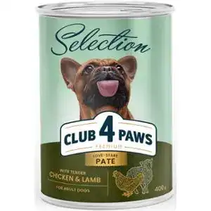 Консерва для собак Club 4 Paws Premium Selection паштет з куркою і ягням 400 г