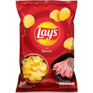 Чипси Lay's картопляні зі смаком бекону 120 г