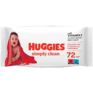 Серветки вологі Huggies Simply clean дитячі 72 шт