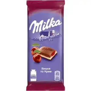 Шоколад Milka Вишня та Крем в молочному шоколаді 90 г