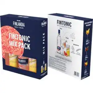 Набір подарунковий Finlandia Fintonic Mix Pack горілка Grapefruit 0,5 л 1 шт + швепс Tonic Water 0,25 л 2 шт