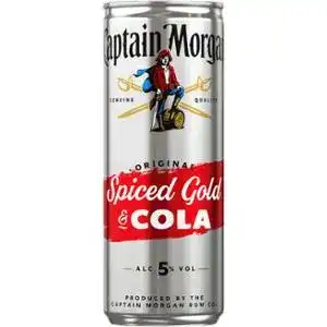 Напій слабоалкогольний Captain Morgan Spiced Gold Rum-Cola 5% 250 мл