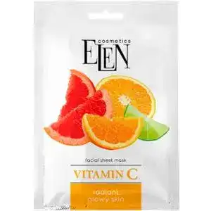 Маска тканинна Elen Cosmetics Vitamin C для обличчя 25 мл