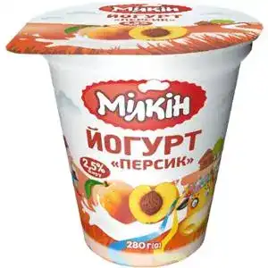 Йогурт Мілкін Персик десертний 2.5% 280 г