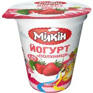 Йогурт Мілкін Полуниця десертний 2.5% 280 г