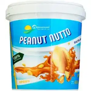 Арахісова паста Домашні продукти Peanut Nutto з шматочками арахісу 400 г