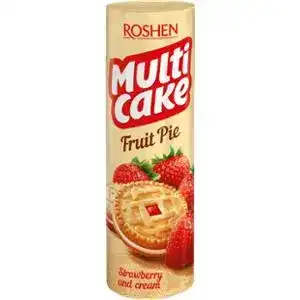 Печиво Roshen Multicake Fruit Pie полуниця-крем цукрове 180 г