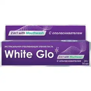 Зубна паста White Glo 2 In 1 With Mouthwash відбілююча 16 мл