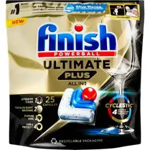Капсули для посудомийних машин Finish Ultimate Plus All in 1 для миття посуду 25 шт