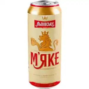 Пиво Львівське Мягкое пастеризованное светлое 4.2% 0.48л