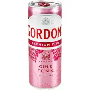 Напиток слабоалкогольный Gordon's Pink Gin&Tonic газированный 6.4% 0.25л