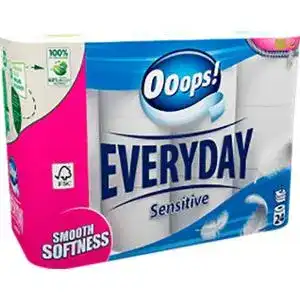 Папір туалетний Ooops! EveryDay Sensetive 3-х шаровий 24 шт