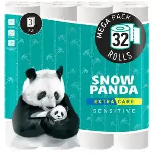 Папір туалетний Сніжна панда Extra Care Sensitive 3-х шаровий 32шт