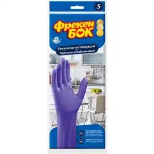 Перчатки Фрекен Бок резиновые хозяйственные фиолетовые S