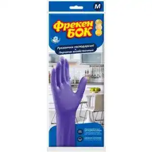 Перчатки Фрекен Бок резиновые хозяйственные фиолетовые M