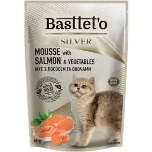 Корм для котів Bastteto мус з лососем 85 г