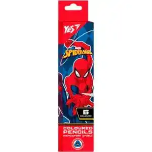 Олівці кольорові YES 6 кольорів Marvel.Spiderman