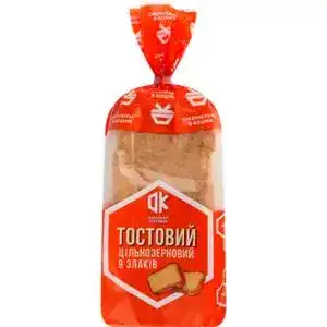Хліб Одеський хлібозавод №4 Тостовий цільнозерновий 9 злаків нарізний 400 г