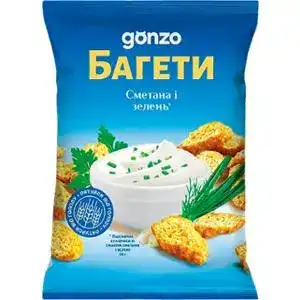 Сухарики Gonzo пшеничные со вкусом сметана и зелень 50 г