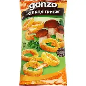 Кукурудзяні кільця Gonzo зі смаком грибів 150 г
