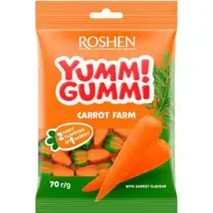 Цукерки желейні Roshen Yummi Gummi Carrot Farm 70 г