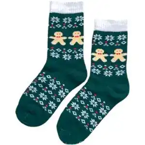 Шкарпетки жіночі класичні V&T Етно пряник 44-112-0880 р.23-25 темно-зелений
