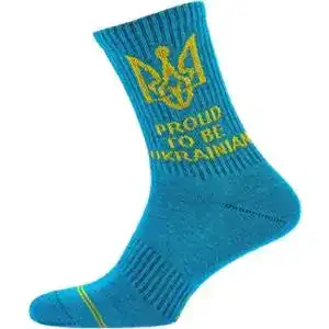 Шкарпетки Siela чоловічі високі спортивні RT1321-094 р.43-46 Proud to be Ukrainian бірюзові