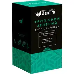 Чай Gemini зелений Тропічний 25 пакетиків по 1,75 г